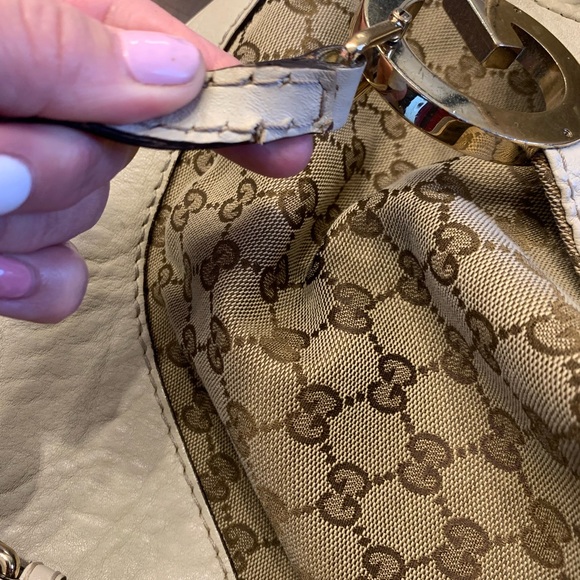 Authentic Gucci GG Canvas Charlotte Tote Off White/Beige/Brown - Picture 8 of 17
